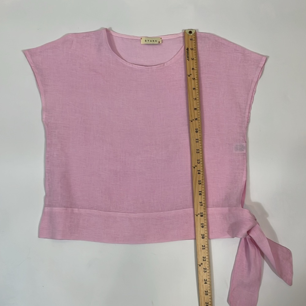 STARK X Top Blouse Size XS Pink 100% Linen EUC - Picture 6 of 8